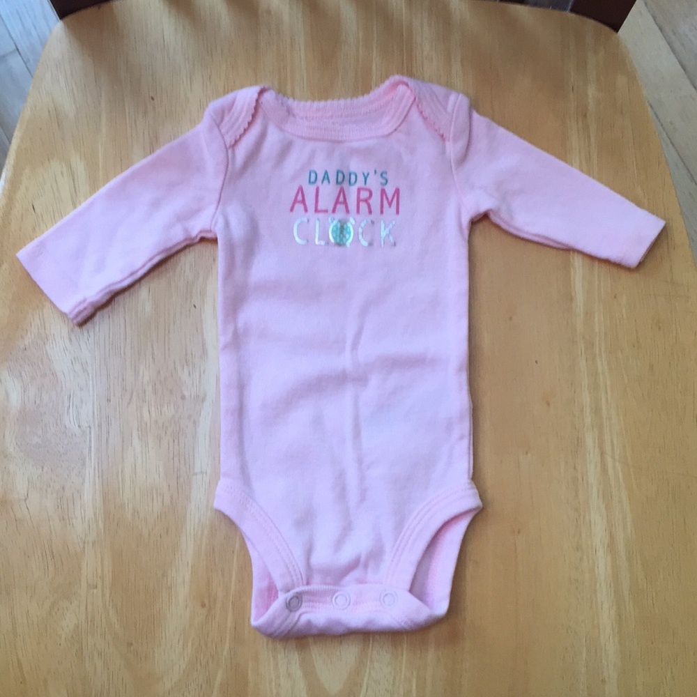 Like New! Pink onesie. "Daddy's Alarm Clock"